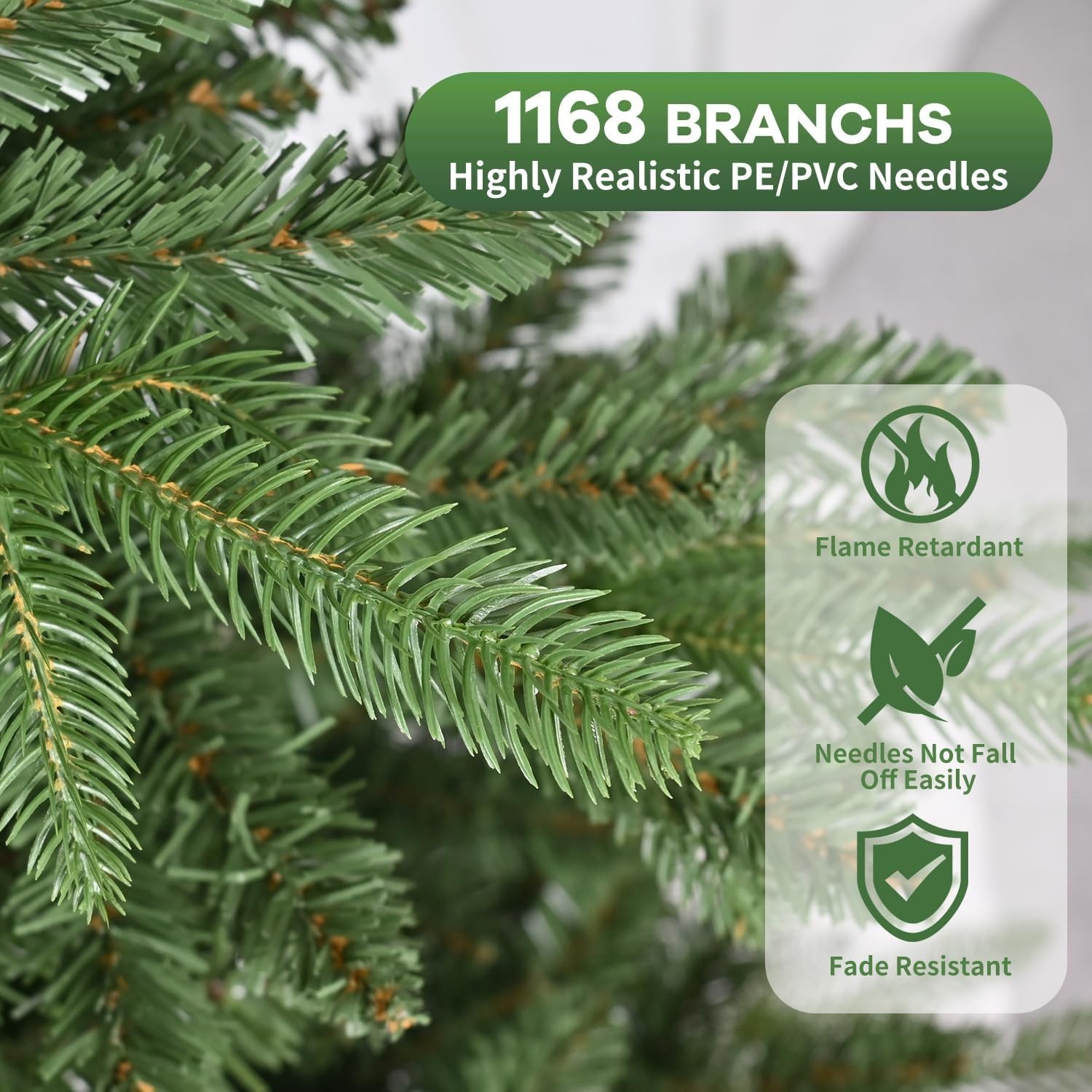 6FT Artificial Christmas Tree Green Spruce Decoration Xmas Tree With 1168 Tip gallery
