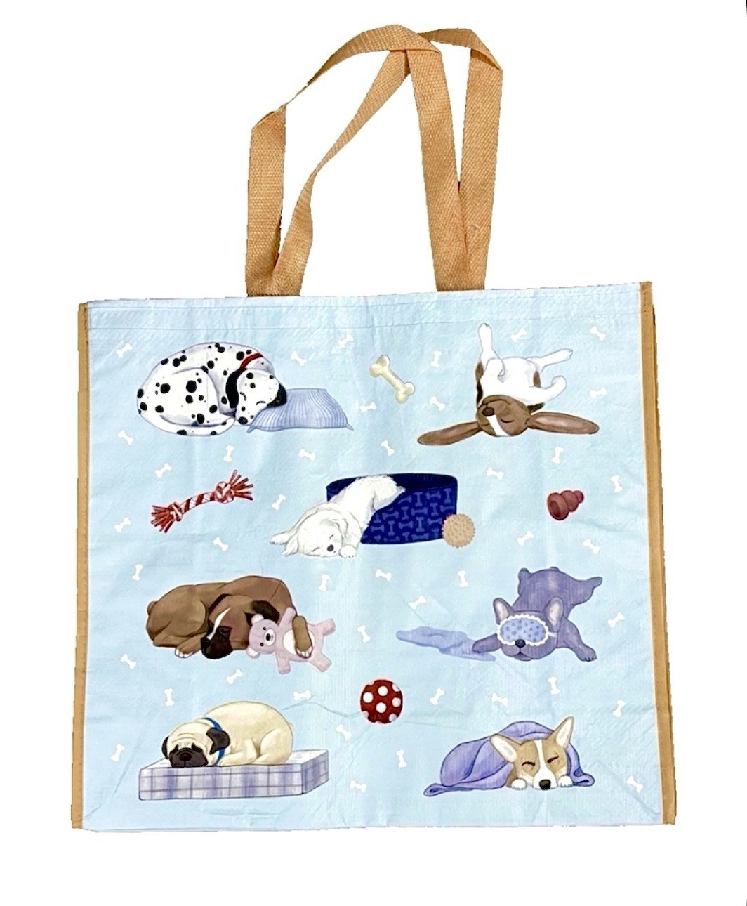 DOGS PUPPIES NAPPING LG REUSABLE TOTE BAG TJ MAXX DALMATIAN BOXER CORGI MALTESE gallery