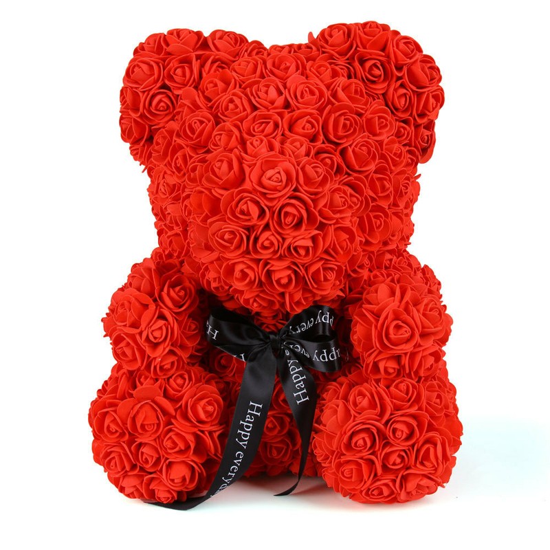 10" Artificial Rose Teddy Bear Birthday Valentine's Day Gift for Girlfriend Wife gallery