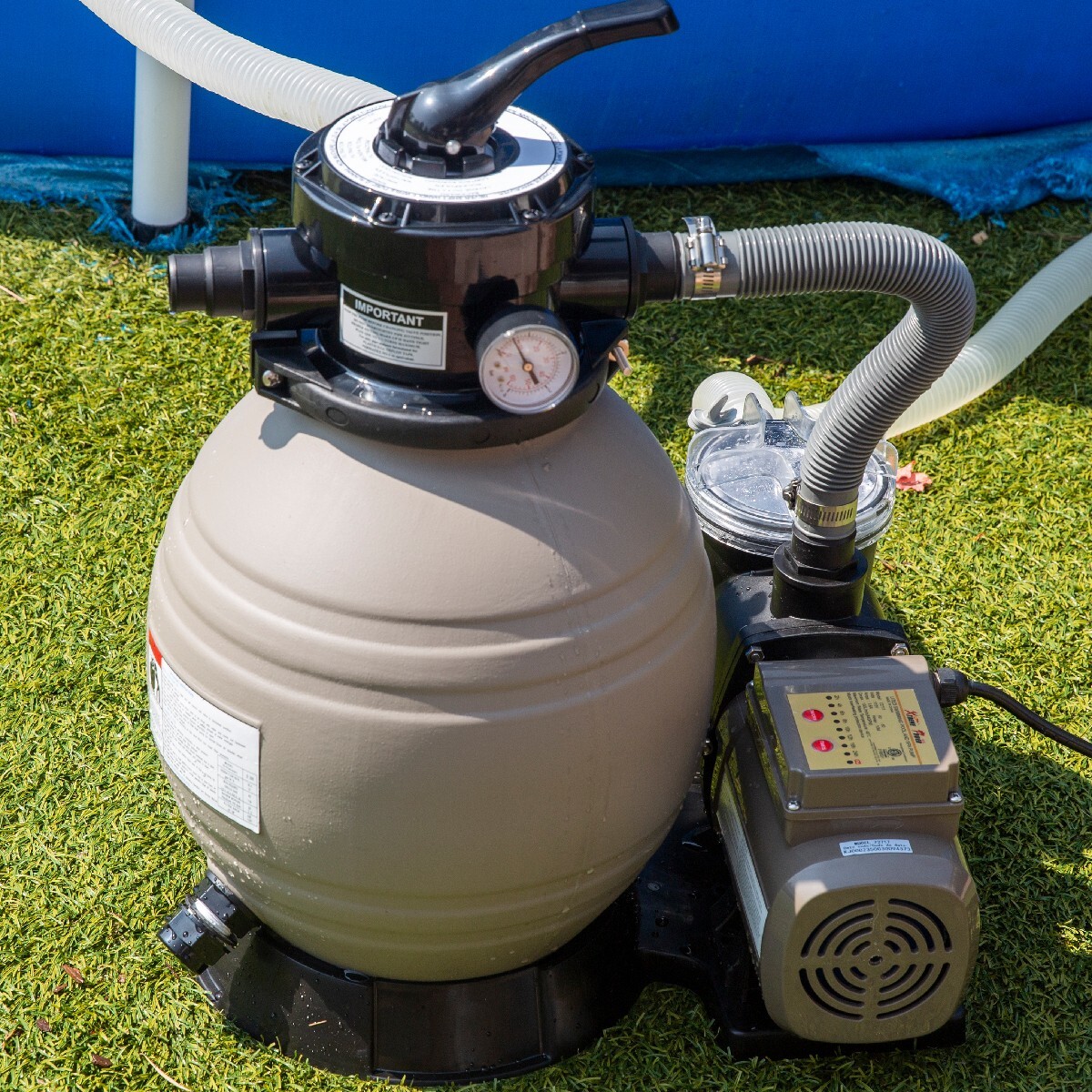 13" Sand Filter with Pool Pump Kit Above Ground Digital Programmer Timer 2640GPH gallery