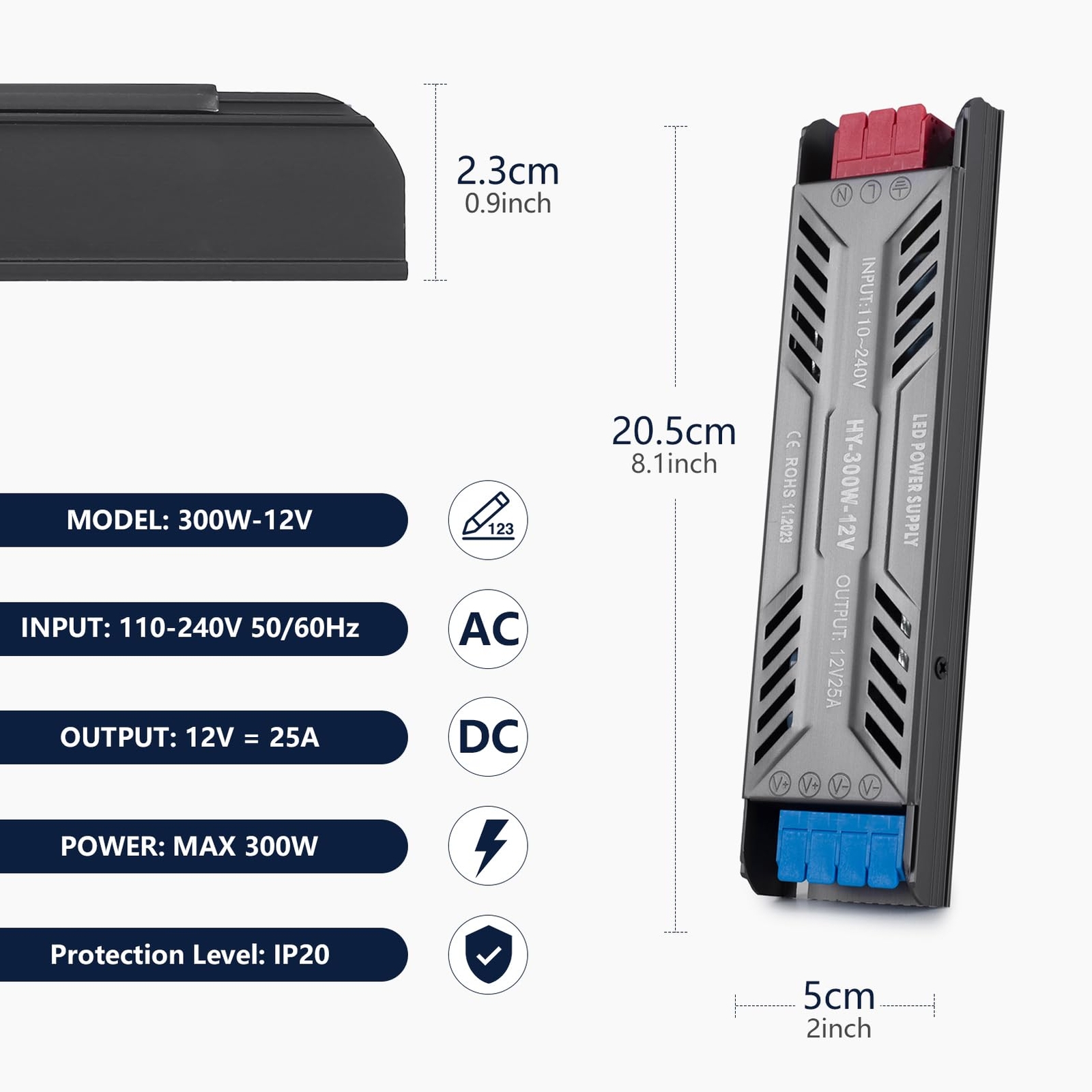 110V to 12V Transformer 12V 300W LED Driver Ultra Slim 110-240V AC to 12V DC ... gallery