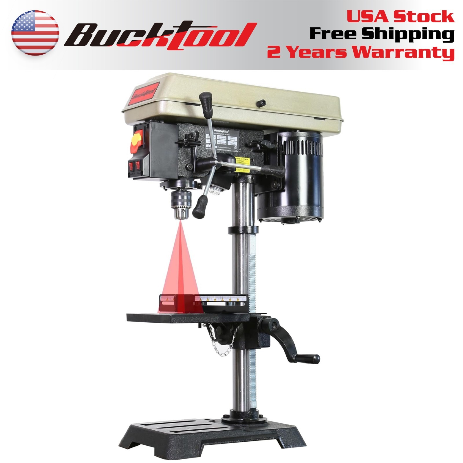 BUCKTOOL 3/4 HP 10-Inch Bench Drill Press 5-Speed Bench Top Drilling Machine gallery