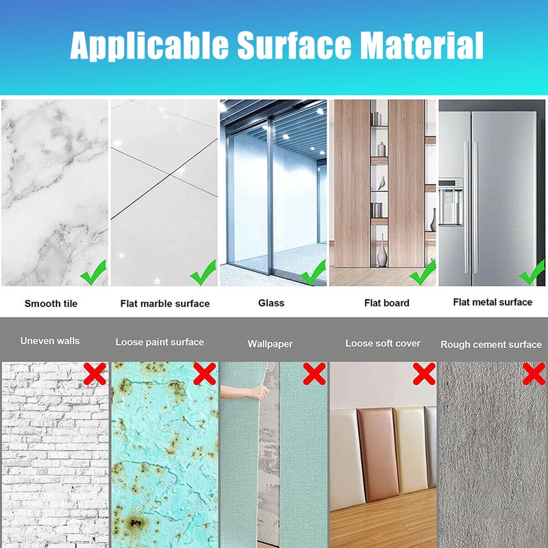 12Pcs 2-Size Self Adhesive Mirror Sheets Reflective Wall Sticker Film Home Decor gallery