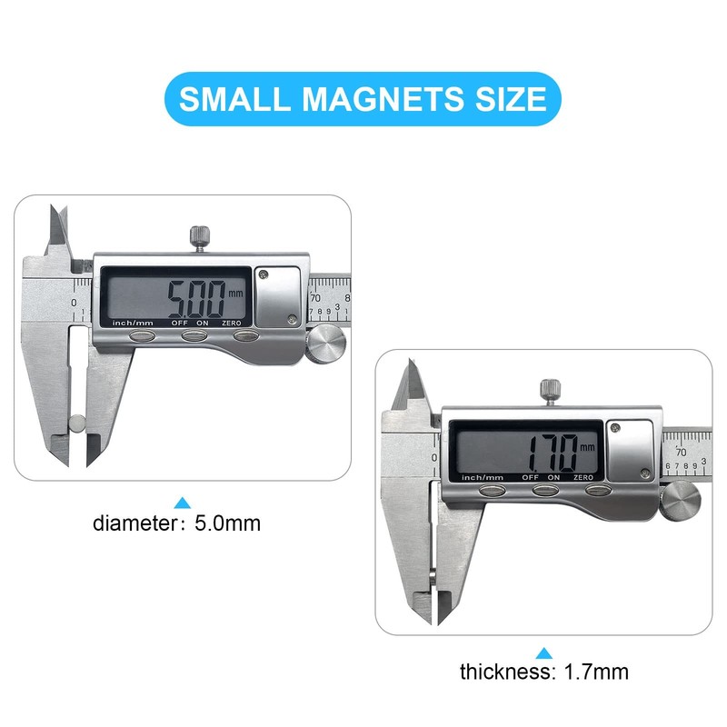 100Pcs Small Magnets, 5x2 mm Mini Tiny Round Magnet, Micro mm, Silver gallery