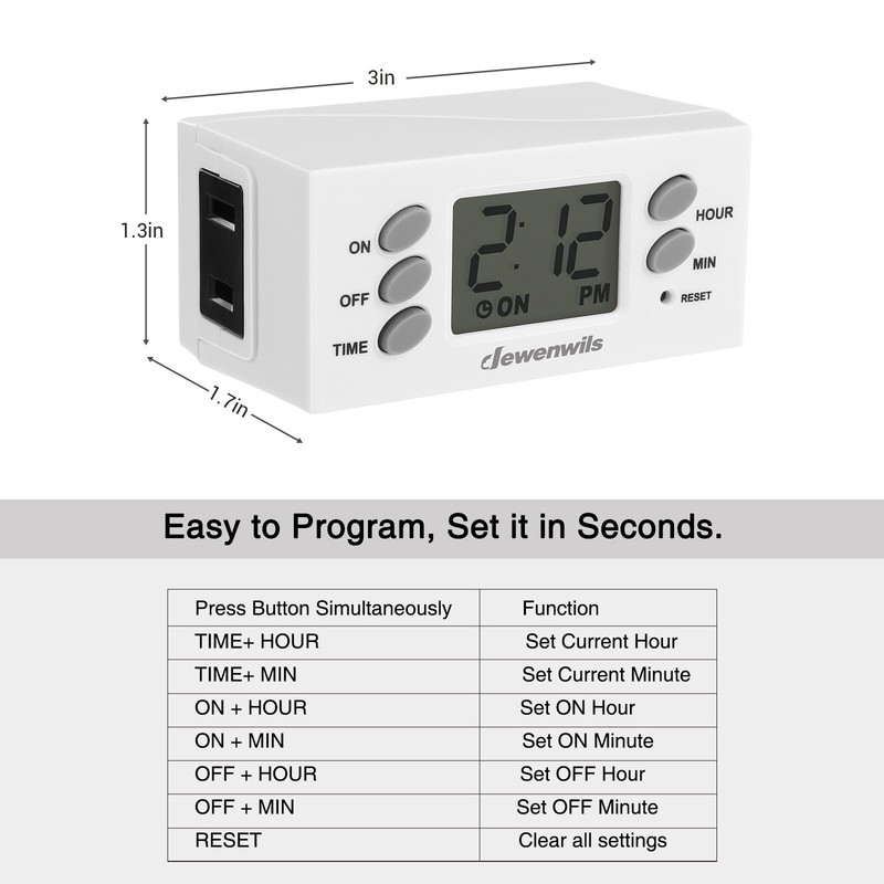 DEWENWILS Light Timer, Digital Programmable Plug in Timer Switch with 1 Outlet gallery