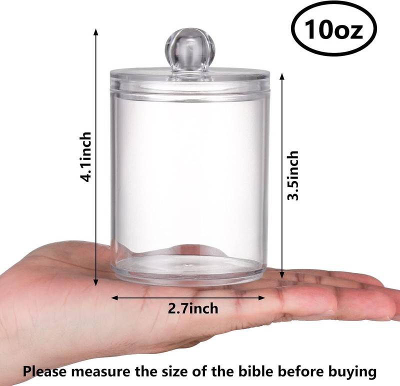 Qtip Holder Storage Dispenser Apothecary Clear Plastic Acrylic Jar for Bathroom gallery
