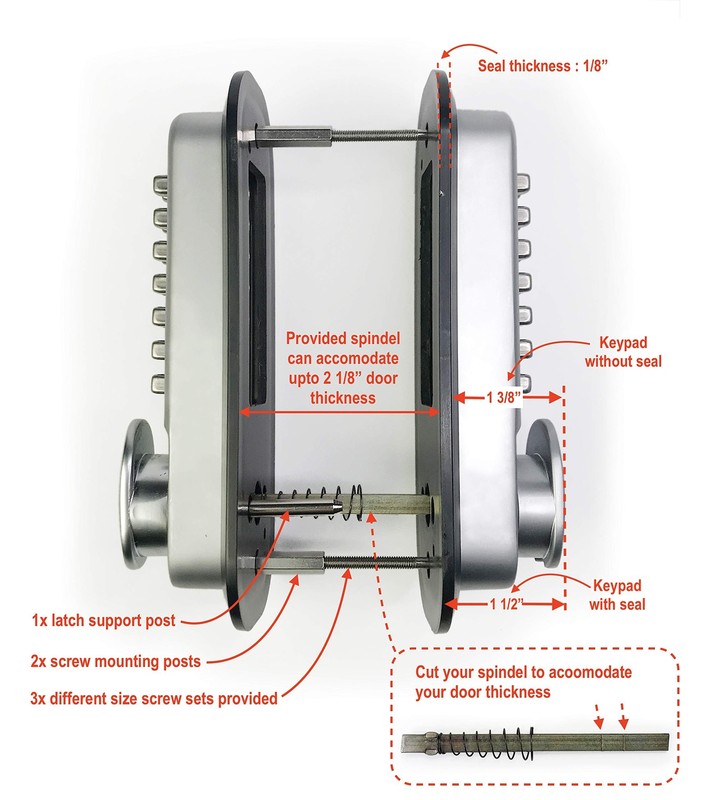 Mechanical Keyless Combination Latch Door Lock with Double Keypads Oil Rubbed gallery