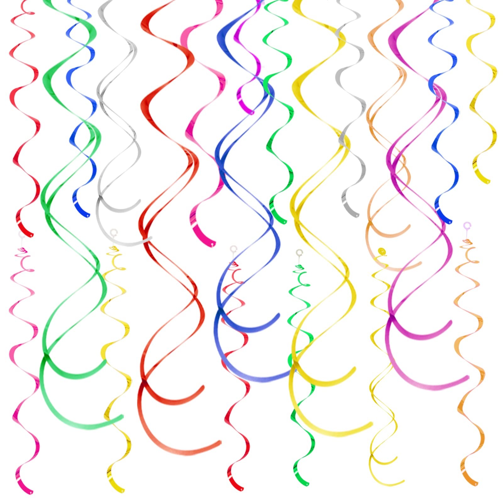 Colorful Ceiling Swirl Foil Decorations Hanging Plastic Streamer Themed Swirl... gallery