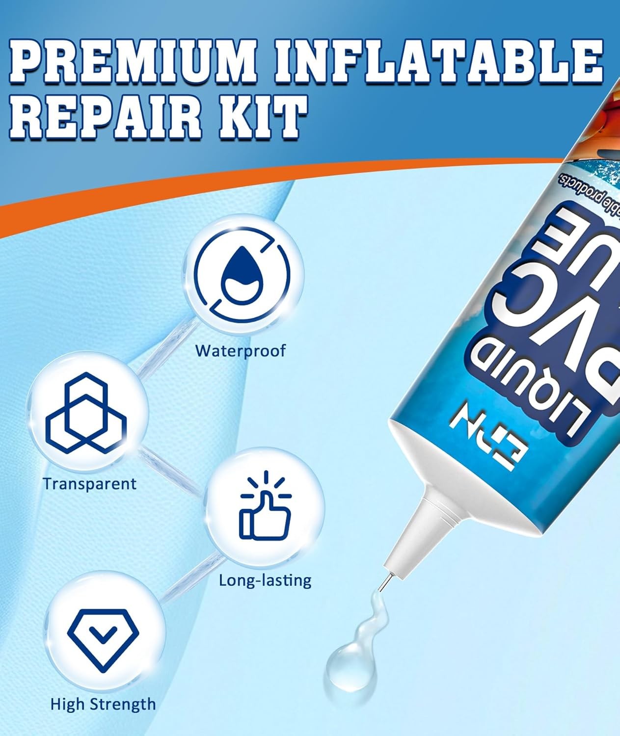 Waterproof Vinyl Pool Liner Repair Kit EPN Air Mattress Patch Kit Inflatable gallery