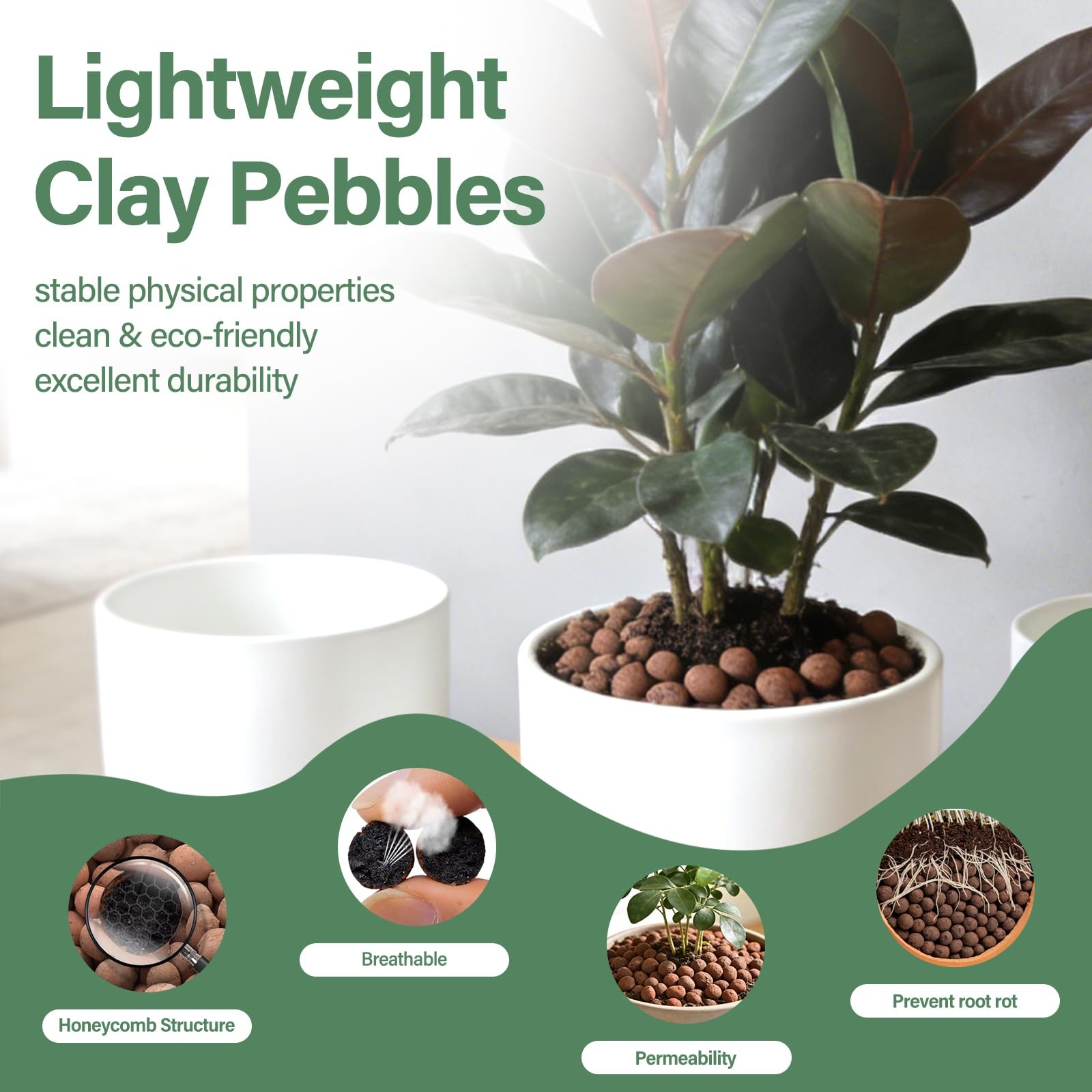 2 LB Expanded Clay Pebbles for Plants 4mm-16mm Clay Balls 100% Organic Hydrot... gallery