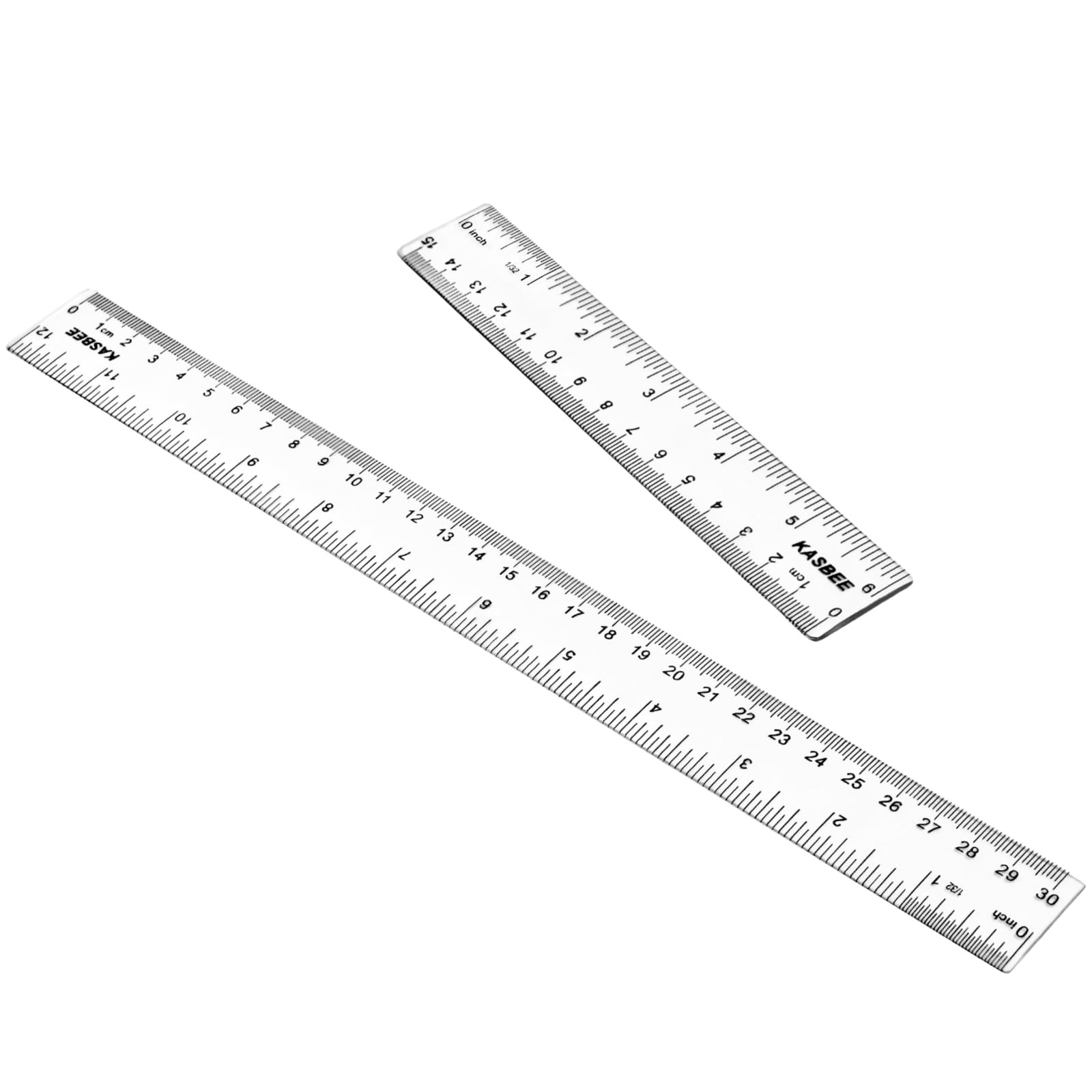 Clear Plastic Straight Ruler Set 6 Inch 12 Inch Centimeters Inches Students gallery