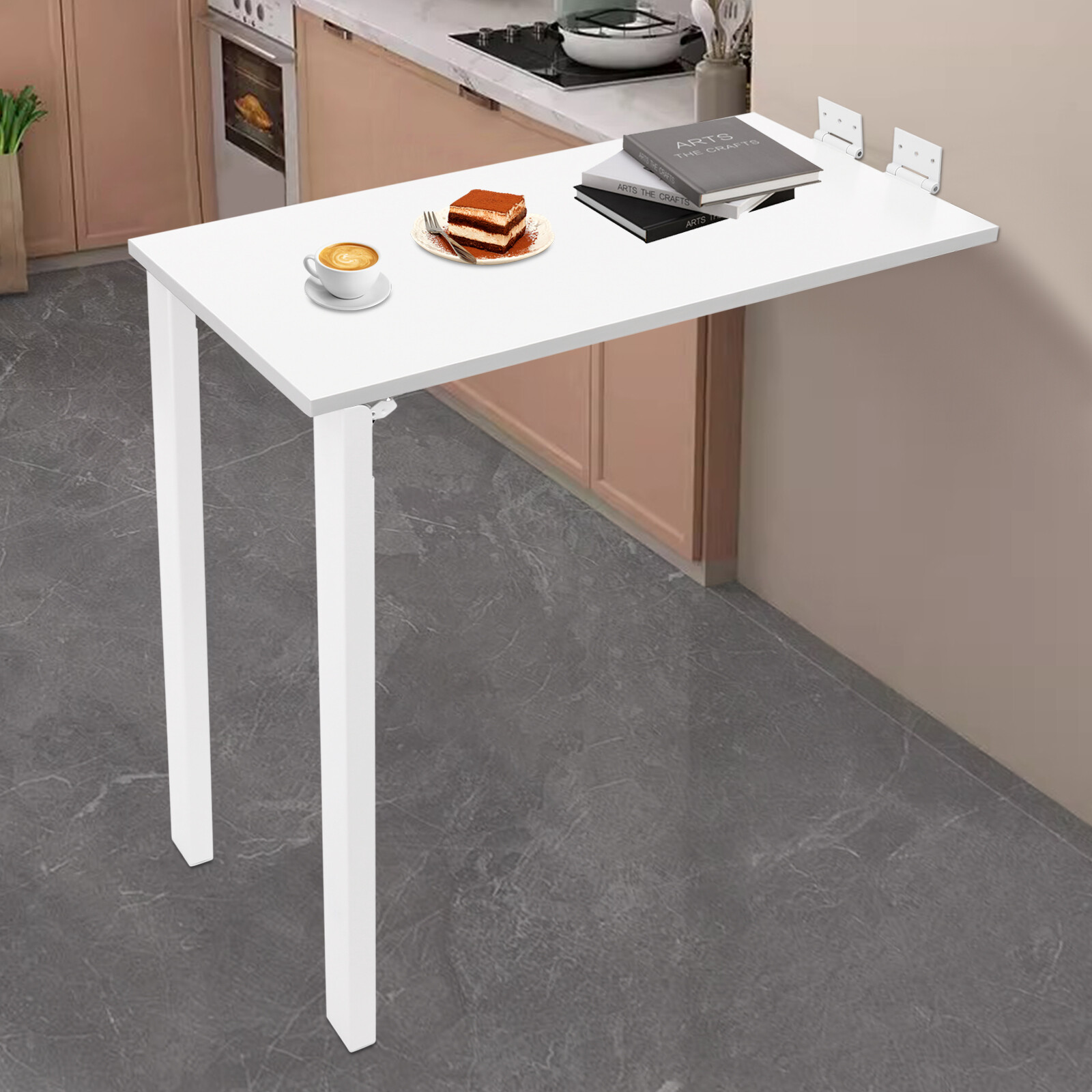 White Wall Mounted Folding Table Wood Folding Dining Table Folding Table gallery