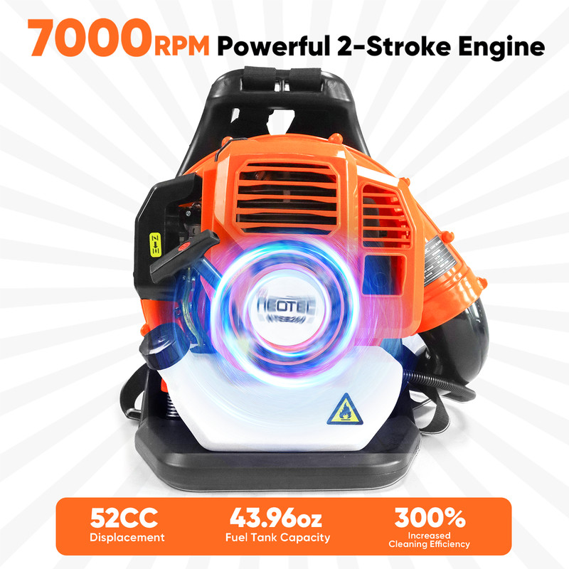 Backpack Leaf Blower Gas Powered Snow Blower 564 CFM 216 MPH 52cc 2-Stroke gallery