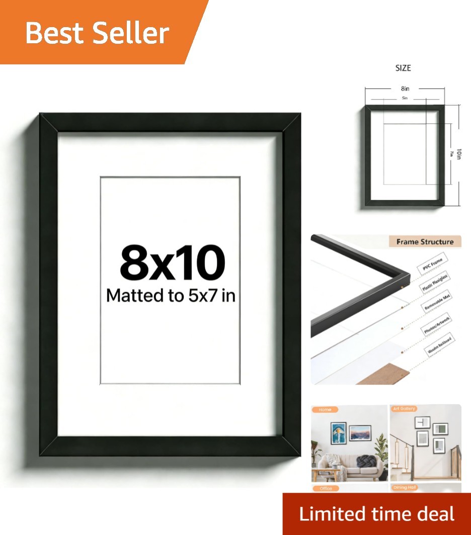 Elegant 8x10 Black Picture Frame - Classic Minimalist Wall Hanging Design gallery