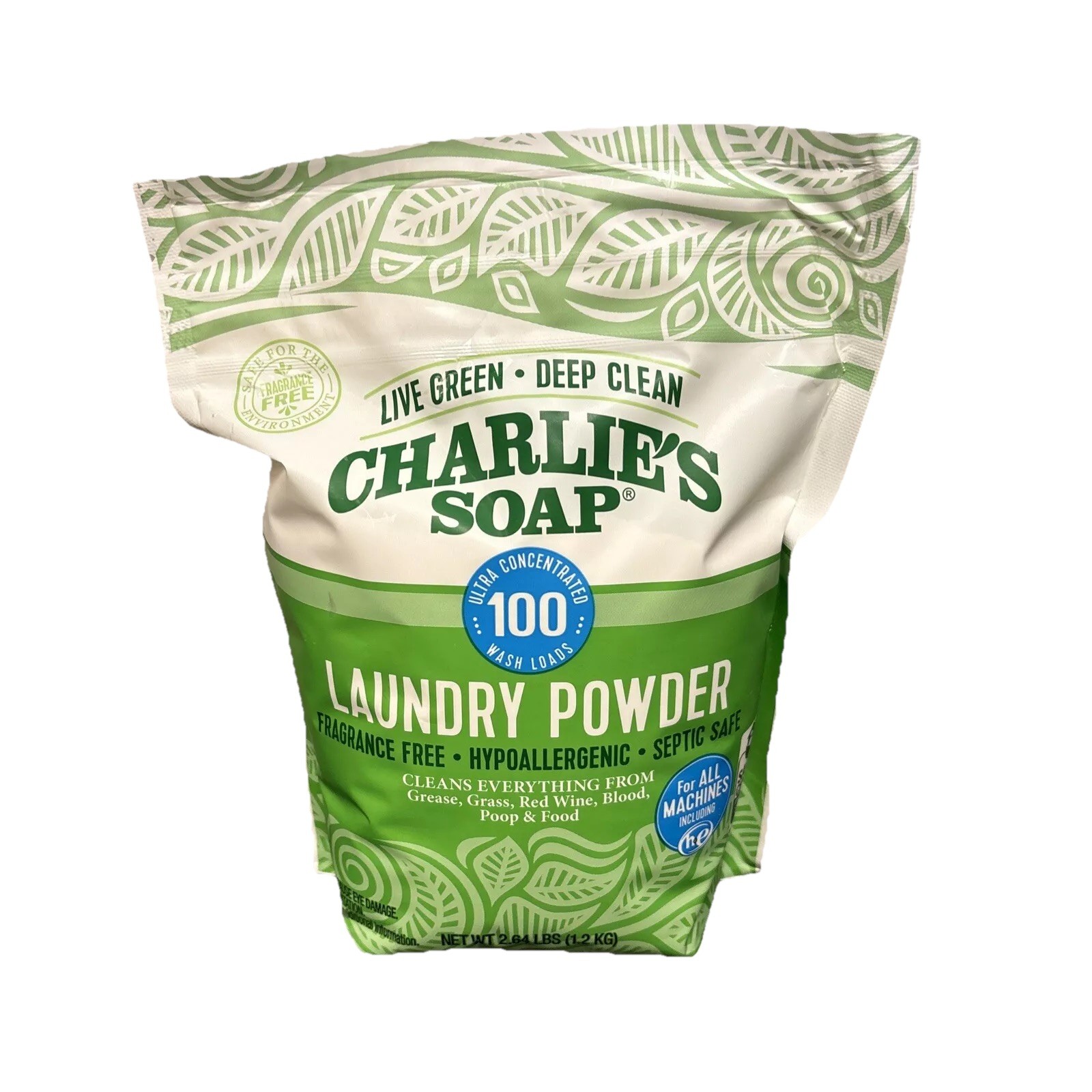 Charlie’s Soap Laundry Powder 100 Loads (1 Pack) Fragrance Free Hypoallergenic gallery