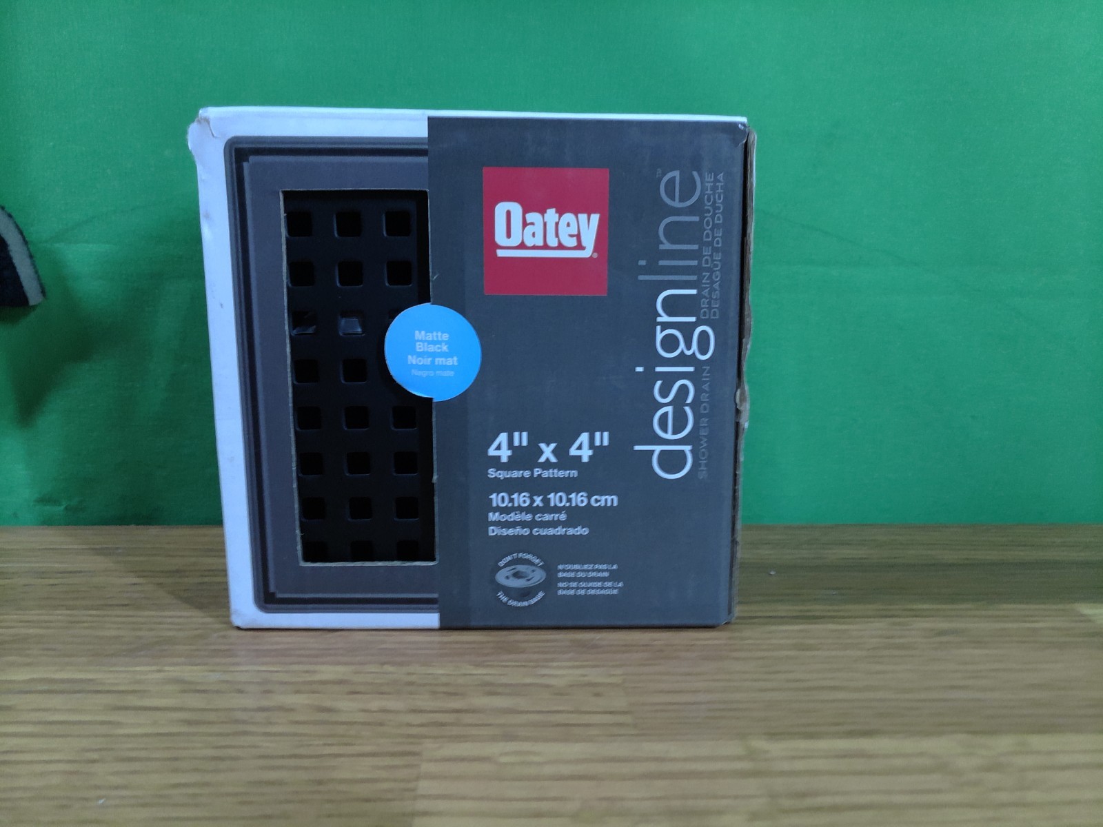 Oatey Designline 4" x 4" Square Matte Black Decorative Shower Drain Grate gallery