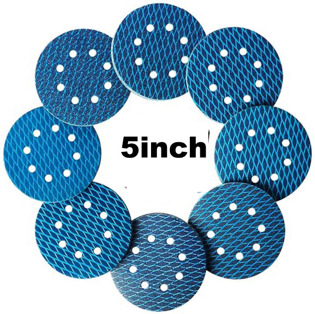 70PCS 5 In Blue Diamond Shape Sanding Discs 8 Hole Hook & Loop Sandpaper P60-400 gallery