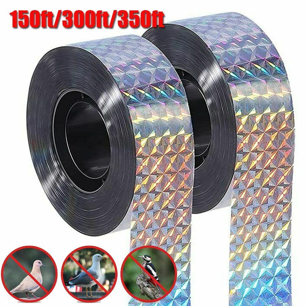 Scare Bird Deterrent Reflective Repellent Tape 150-350FT Woodpecker Geese Garden gallery