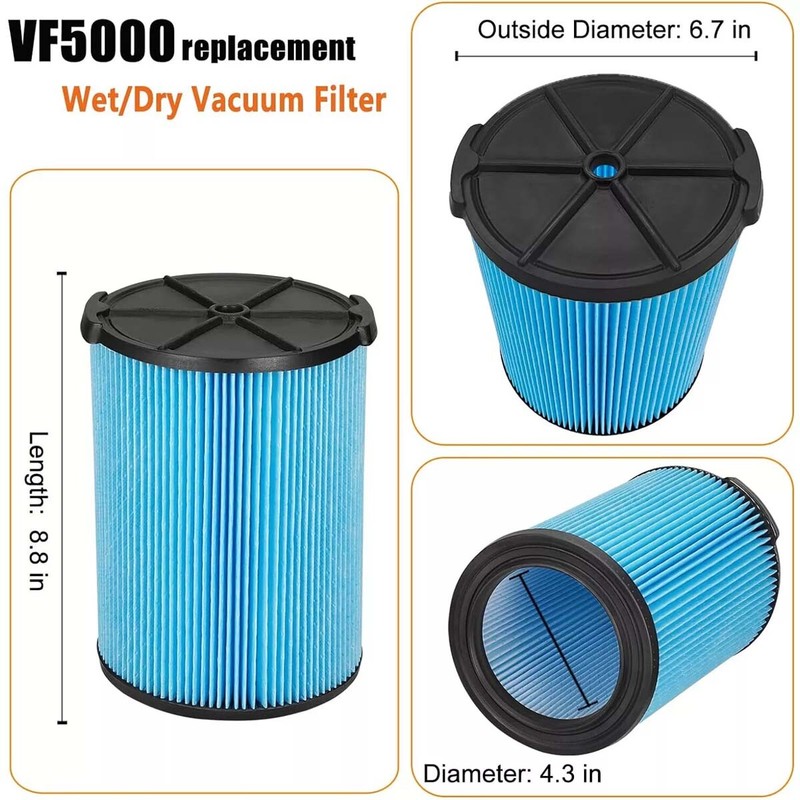 1 Pack VF5000 Vacuum Dust Filter For RIGID Shop Vac 3 Layer 6-20 Gallon Wet Dry gallery