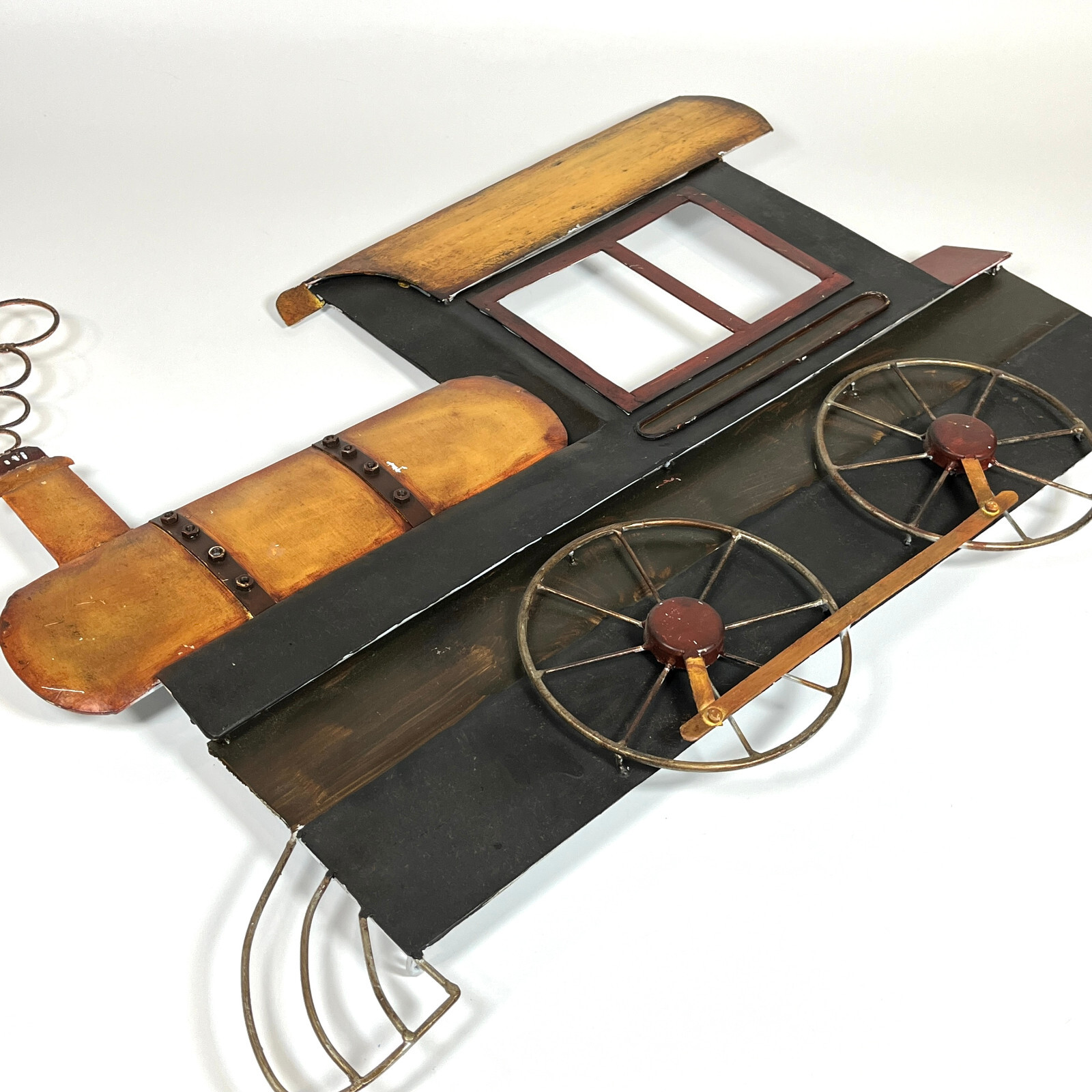 Unbranded 0-4-0 Steam Engine Locomotive Train Tin Metal Room Wall Decor 24x18 in gallery