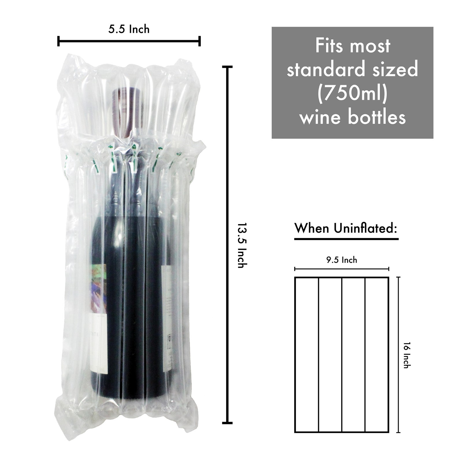 Wine Bottle Protector Bags - Inflatable Air Column Cushioning Sleeves gallery