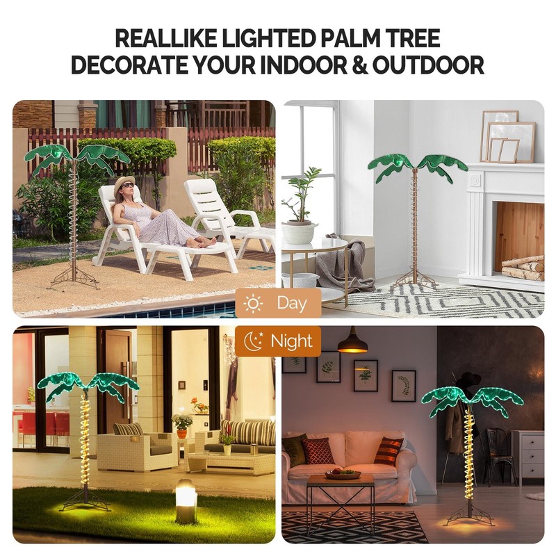 Artificial LED Lighted Coconut Tree for Pool Beach Yard Party Bar Decoration gallery