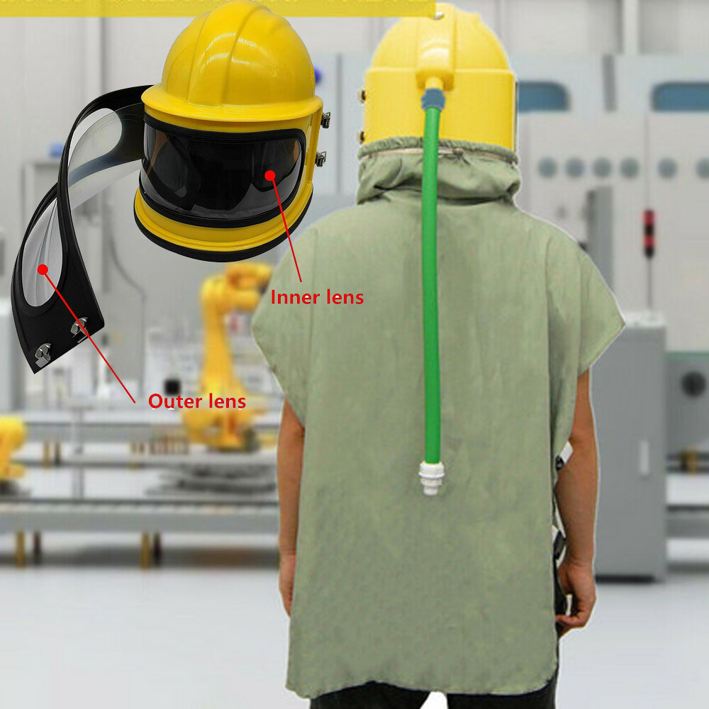 US Safety Sandblast Helmet Sandblaster Sandblasting Hood Protector Gear gallery
