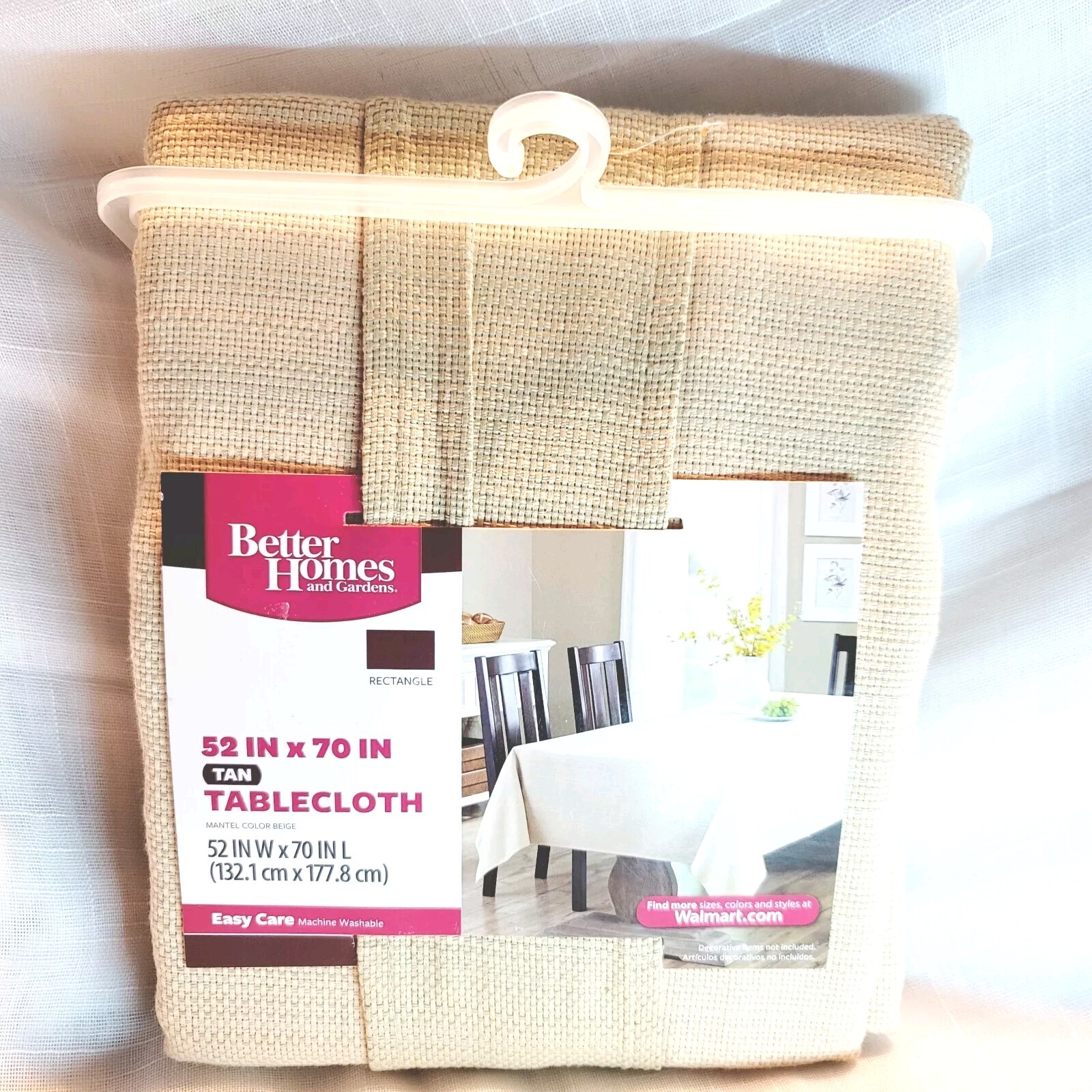 Better Homes & Gardens Rectangule Beige Tablecloth 52in X 70in Retired Print gallery