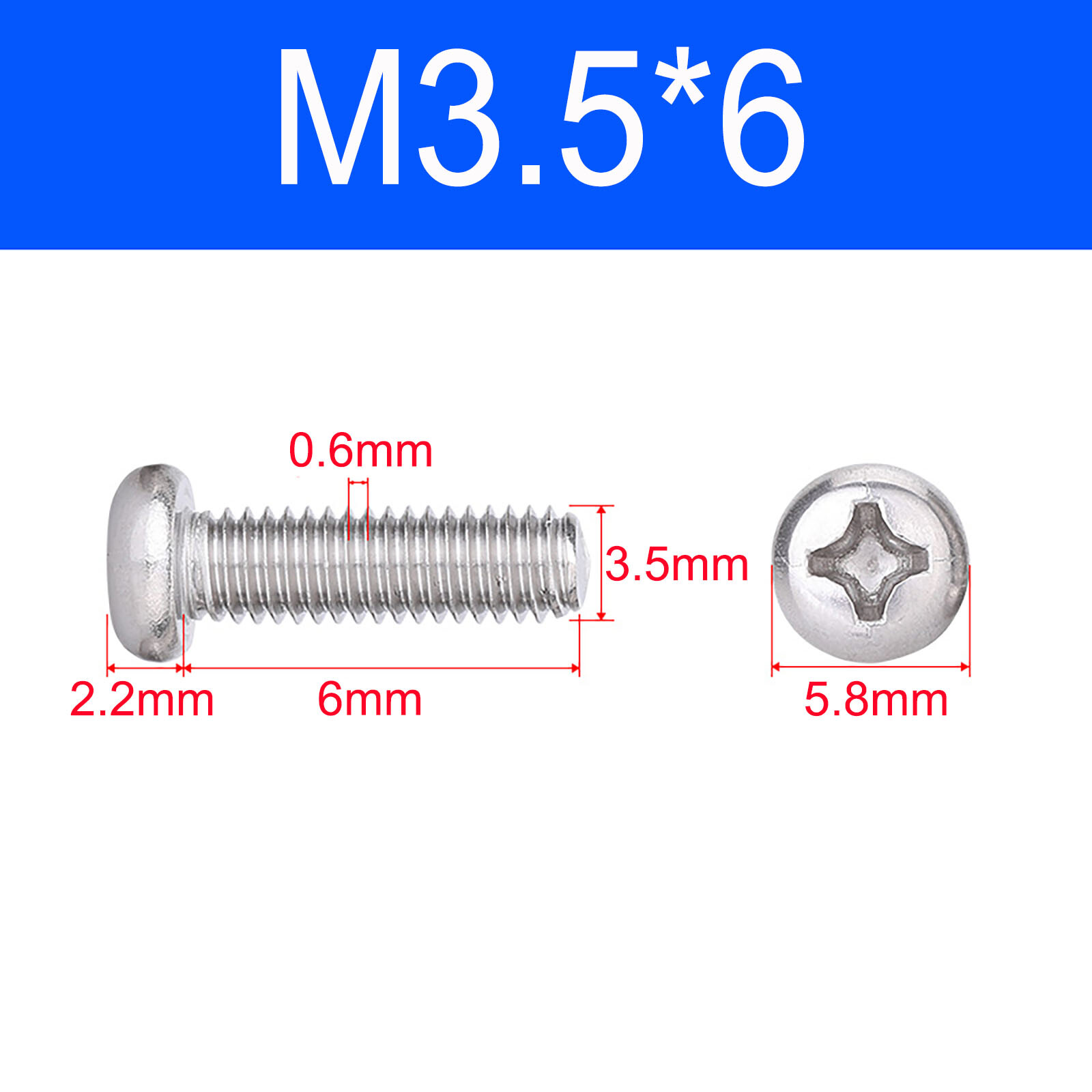 M3.5 A2 Stainless Pozi Pan Head Machine Screws Posi Pozidrive Screw Din 7985 gallery