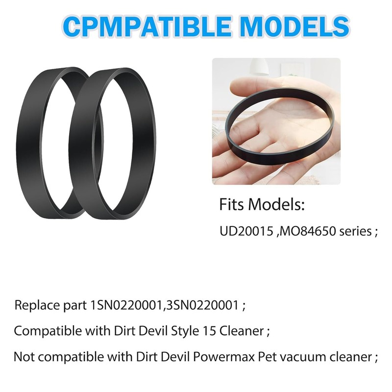 2Pack for Dirt Devil Style 15 Vacuum Belts 3SN0220001 gallery