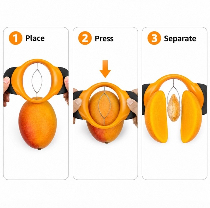 1-Pack Mango Slicer & Pitter –Ergonomic Mango Splitter with Non-Slip Rubber Grip gallery