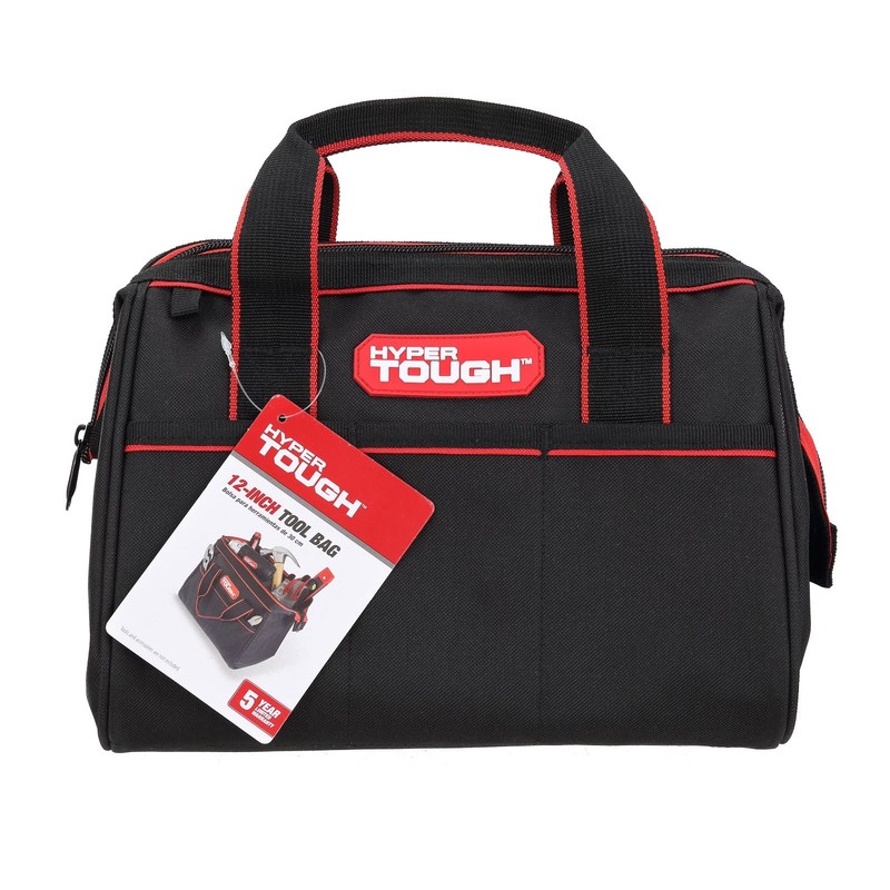 Hyper Tough 12-inch Polyester Tool Bag, with Full-Length Zipper Pack of 2 gallery