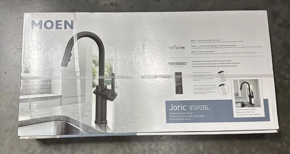 Moen Joric Deck-mount Pull-down Kitchen Faucet with Sprayer 87492BL