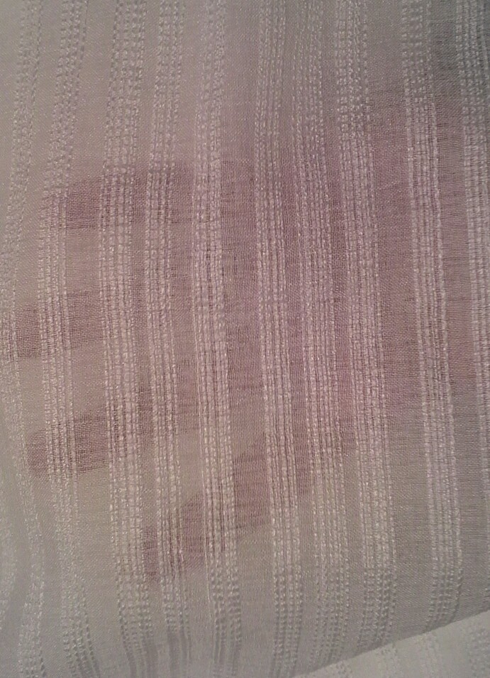 Apt 9 White Sheer One Window Panel Curtain ~ 42x84 ~ White Striped Embroidered gallery