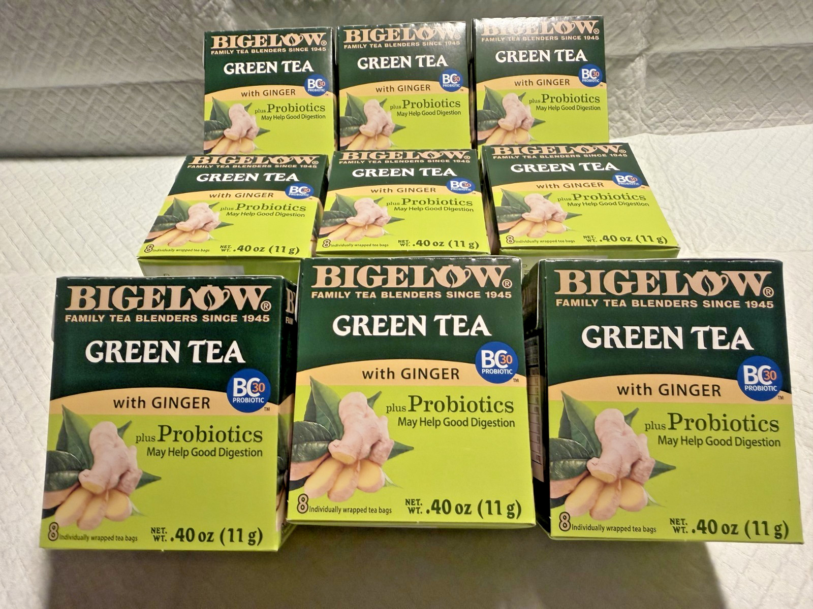 Bigelow Green Tea with Ginger Plus Probiotics in 9 boxes. Total 72pc. Exp. 06/27 gallery