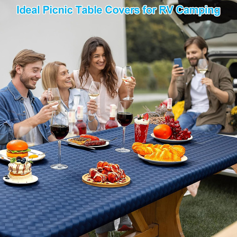 Picnic Table Cover Set 72x30 Waterproof Elastic Cloth with Bench Covers gallery