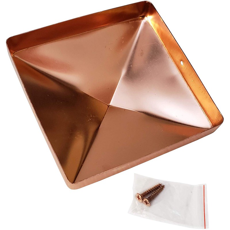 5.5" x 5.5" Solid Copper Pyramid Post Cap for True/Actual 5.5" x 5.5" Wood Posts gallery