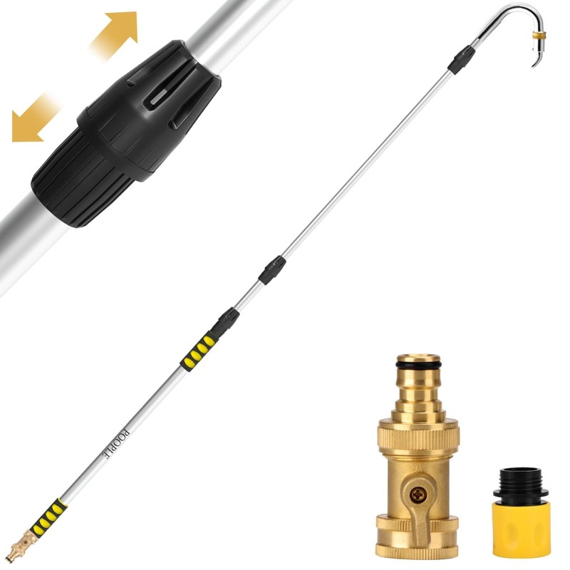 20FT Telescoping Gutter Cleaning Tool, 360° Metal Head, Hose Attachment, Easy Re gallery
