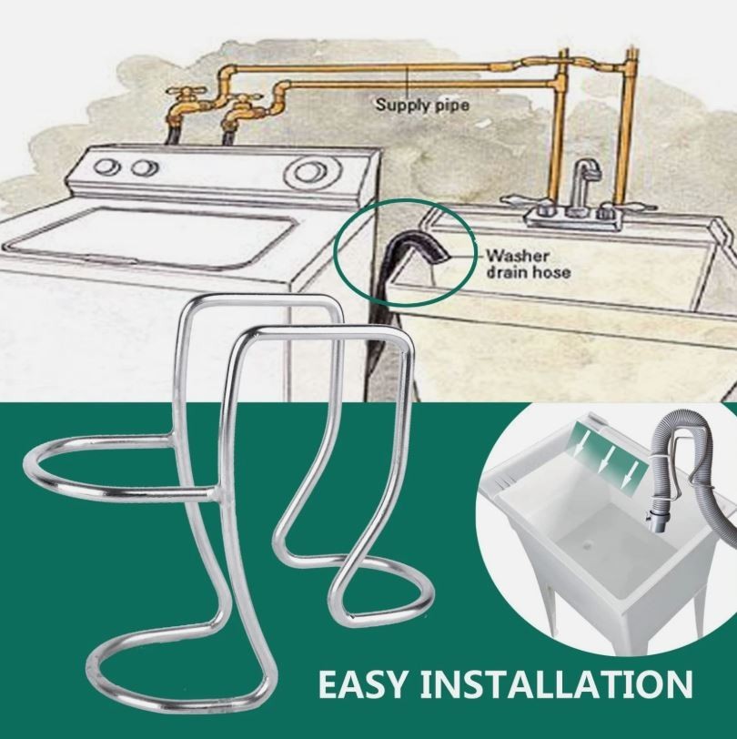 Easy to Install Washing Machine Flexible Drain Hose Holder / Stabilizer Hook gallery