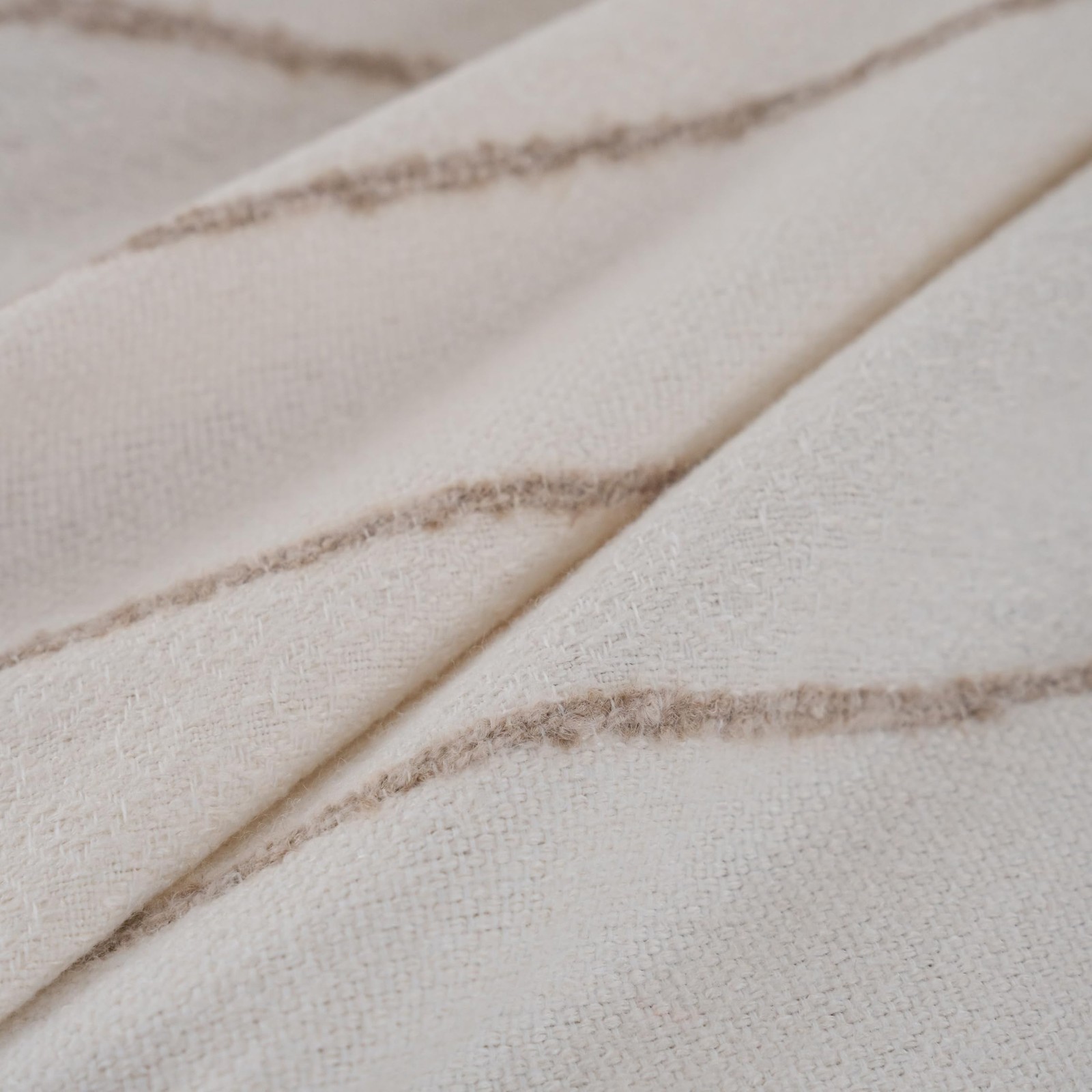 White Rectangle Tablecloth 55x86 Inch, Cotton Linen Polyester Blend Stripes T... gallery