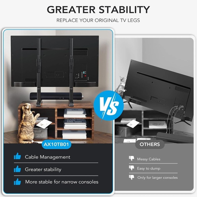 Universal TV Stand, Table Top TV Stand Base Replacement for Most 37 to 86 Inch gallery