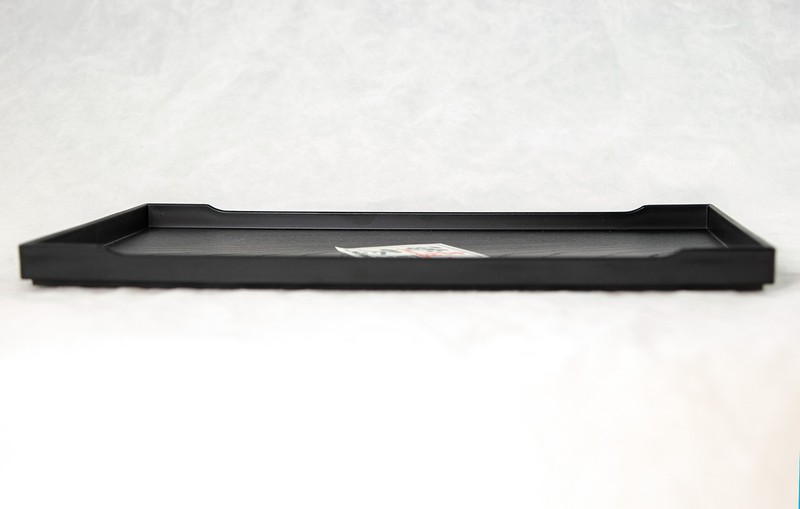 10" Japanese Rectangular Black Plastic Humidity Tray for Bonsai & House Plants gallery