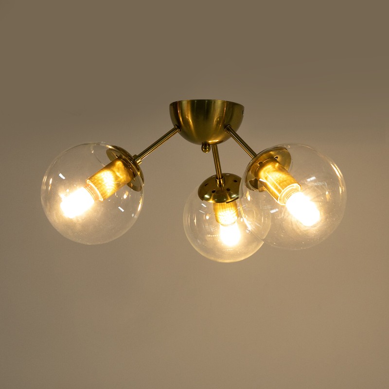 3 Heads Gold Ceiling Light ‎modern Ceiling Lamp Flush Mount Lighting Fixture gallery