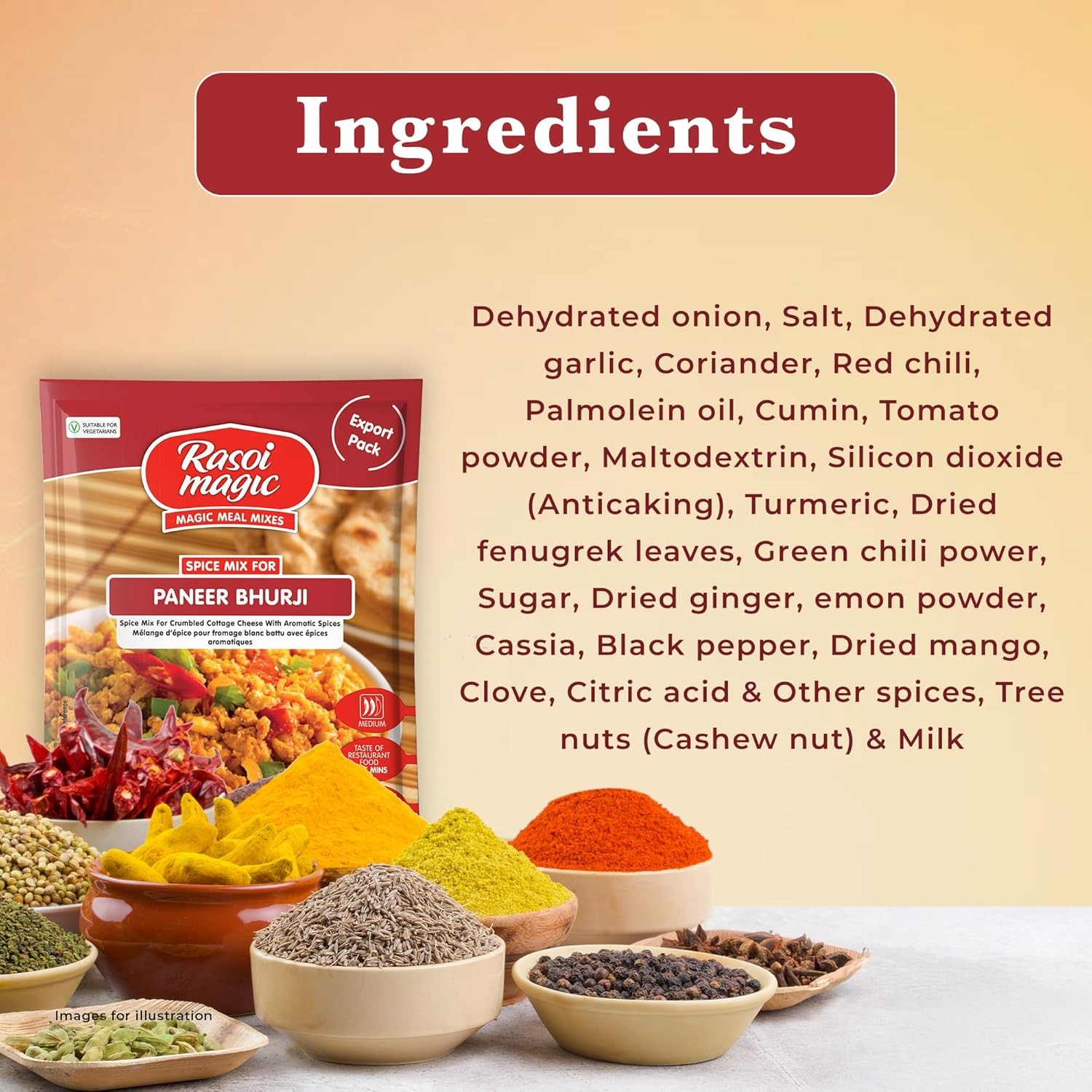 Rasoi Magic Spice Mix for Paneer Bhurji Masala 30g (Pack of 3) Ready in 15 Min gallery