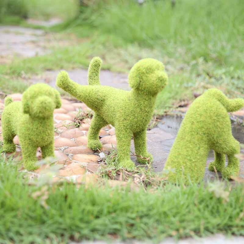 Dog Statue Decorative Cat Topiary Flocking Sculptures Outdoor Garden Yard Decor gallery