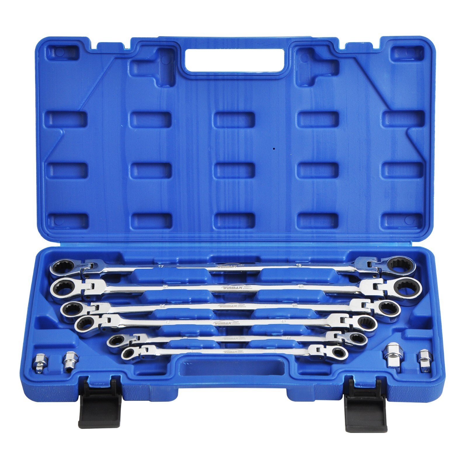 8 MM TO 19 MM Flex-Head Extra Long Ratcheting Wrenches Double Box End Wrench Set gallery
