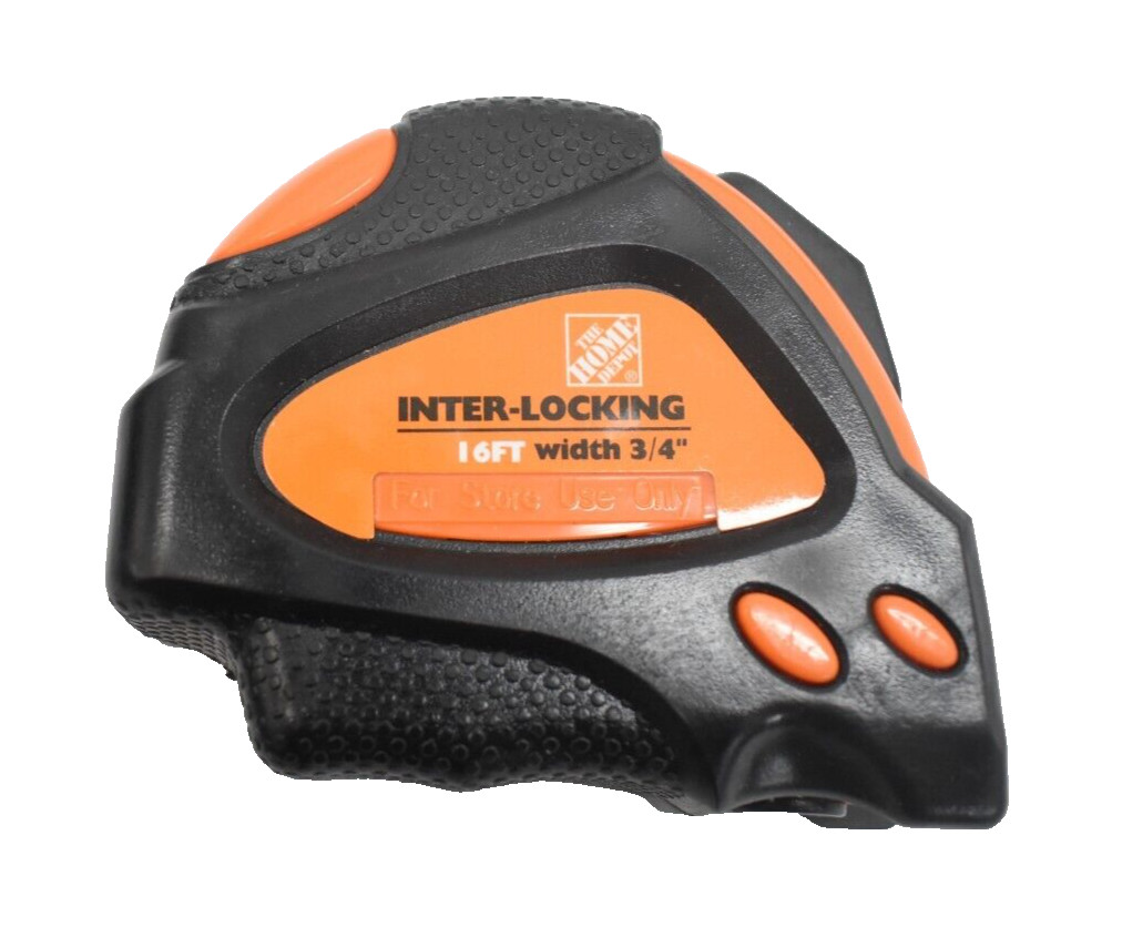 Home Depot Interlocking Tape Measure Orange and Black 16' x 3/4" New gallery