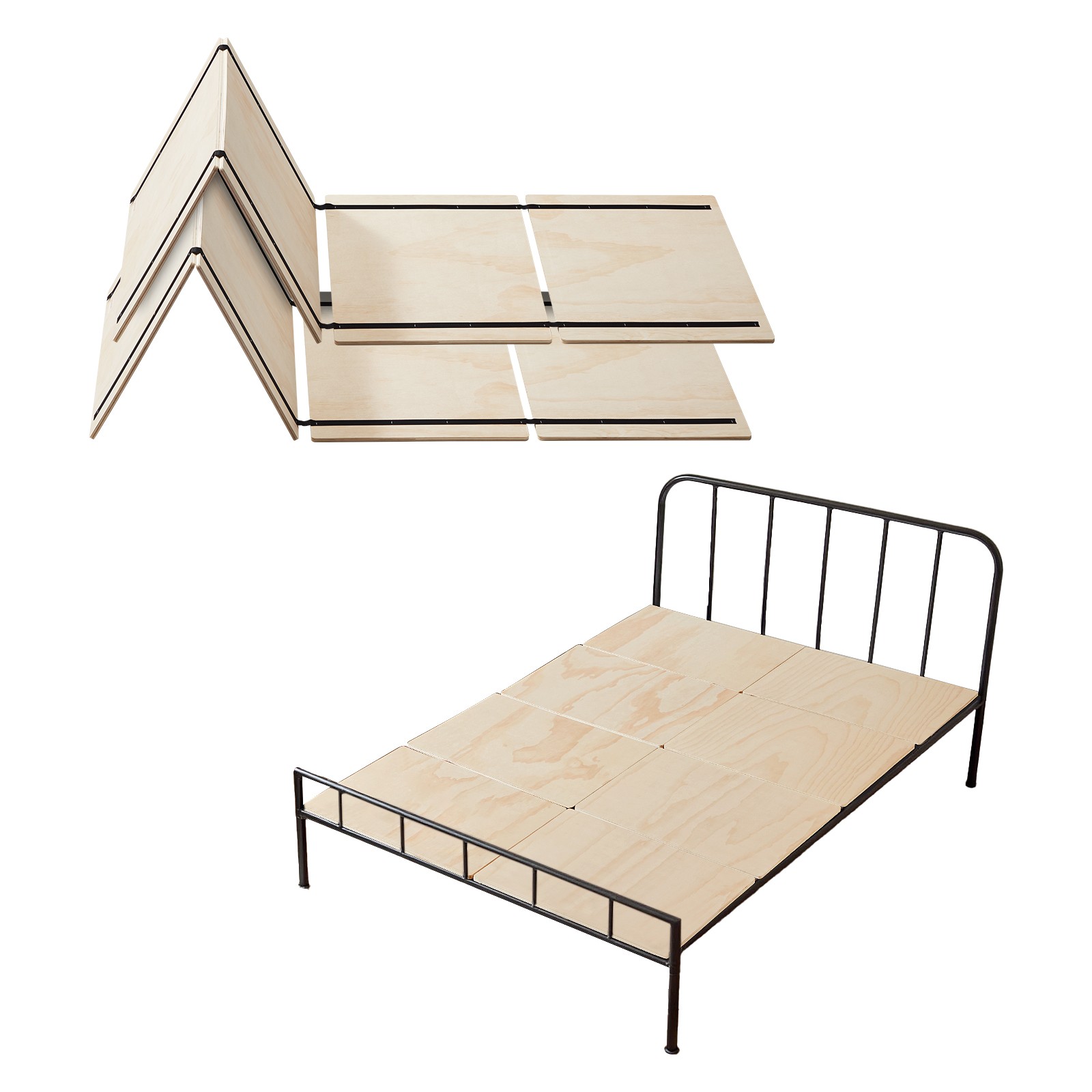 Full Size Bunkie Board 0.4" Foldable Bed Board Slats with Connection 8 Pcs gallery