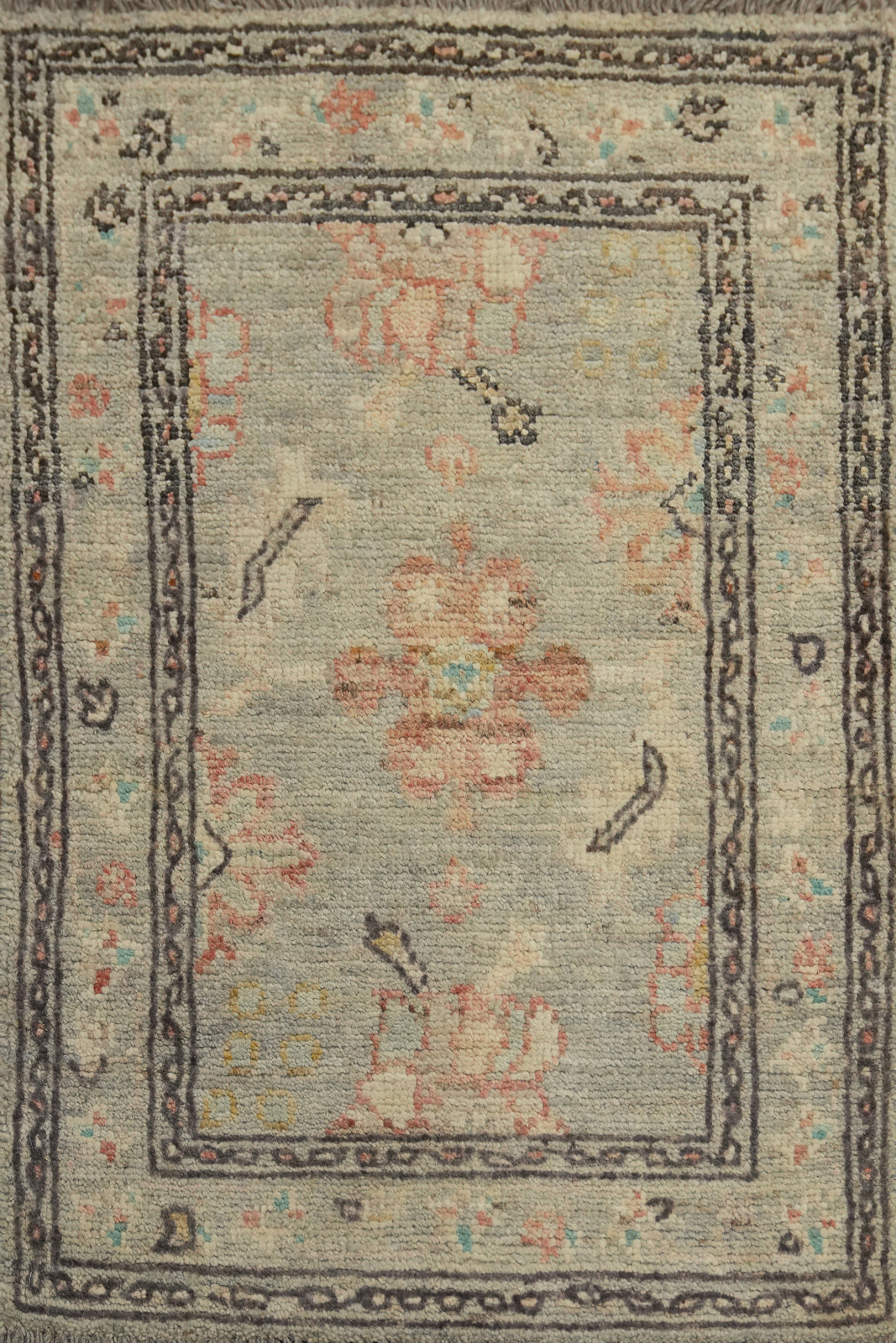 Vegetable Dye All-Over Oushak Wool Handmade Rug 2x3 ft Turkish Carpet gallery