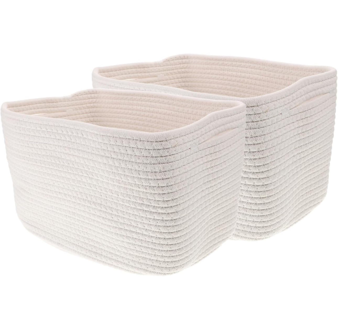 Cotton Rope Baskets for Shelves Storage, Cube Shelf Closet Storage Bins Set of 2 gallery